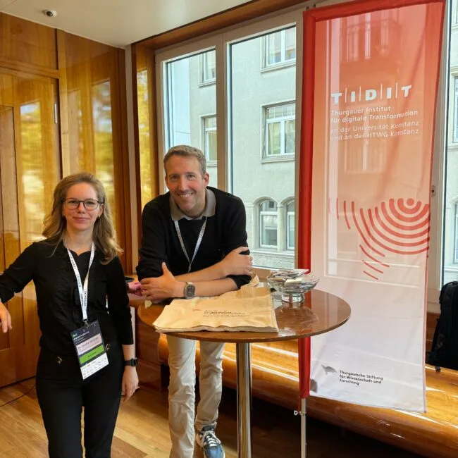 CEO Caroline Obolensky und Prof. Dr. Michael Grossniklaus bei der Digitalconference Ostschweiz 2024