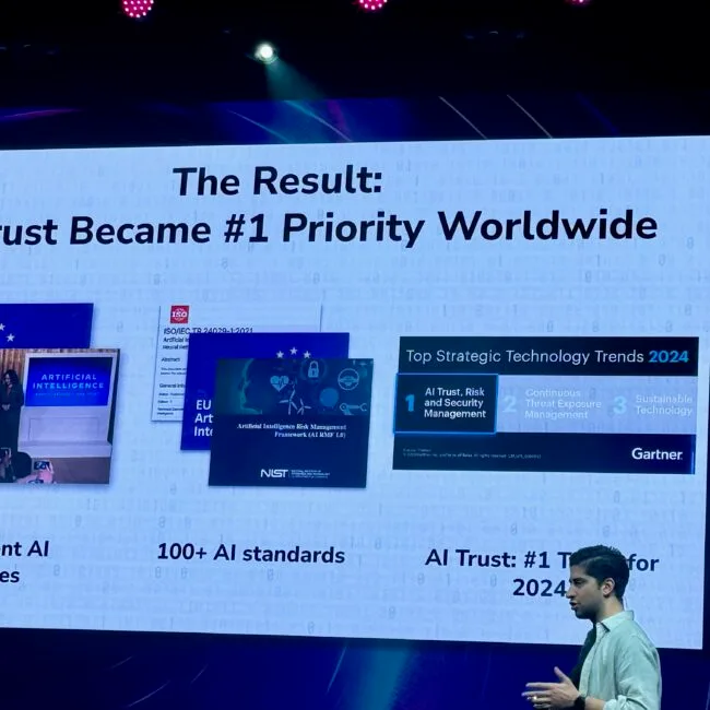 A presenter at the AI+X summit at the ETH Zürich